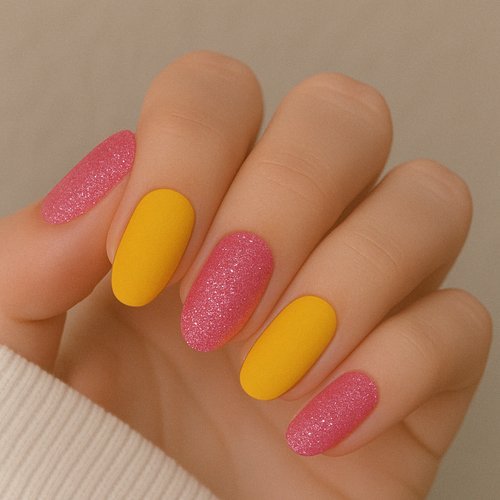 Glitter Accent Nails