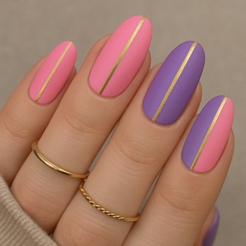Half and Half Split Nails