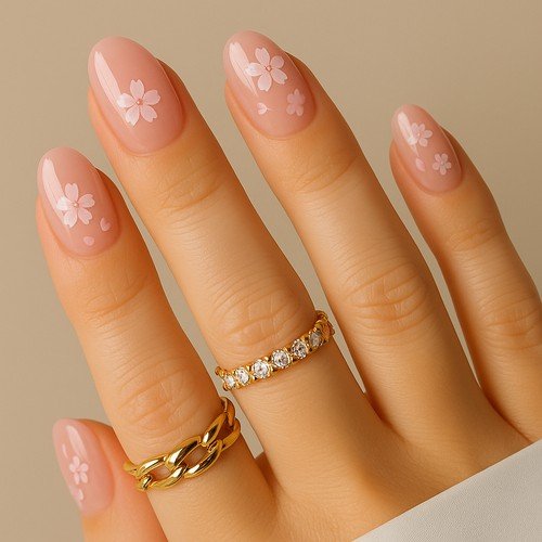Sakura Pink Jelly Nails