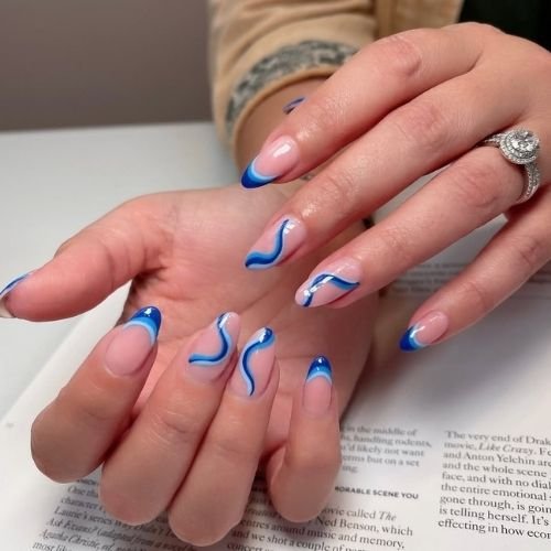 Pink Wave French Nails