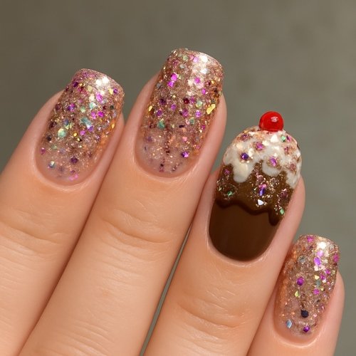 Glitter Sundae Nails