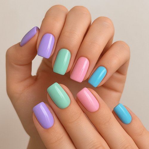 Bright Pastel Nails