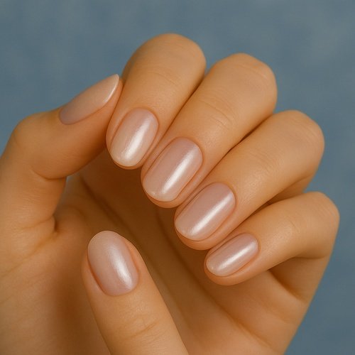 Short Natural Glazed Nails