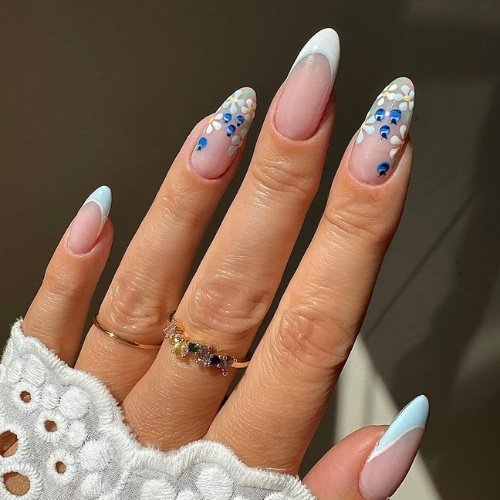 Light Blue Flowery Detailing