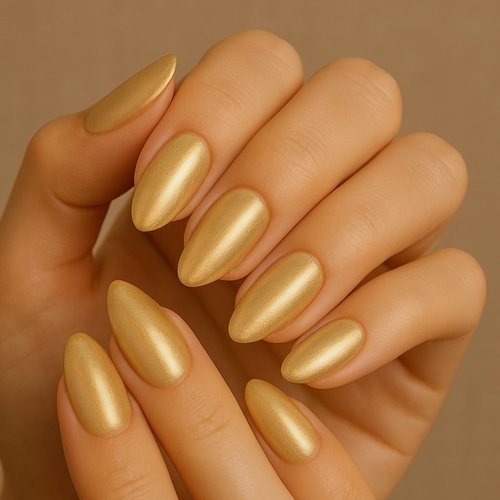 Gold Tinted Glazed Nails