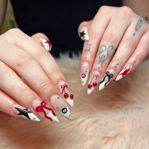 Pop of Cherry Nails