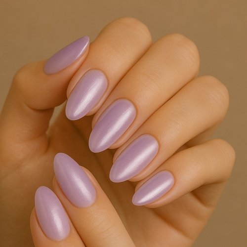 Lavender Chrome Glazed Nails