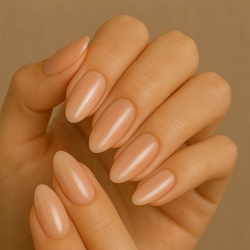 Peachy Nude Glazed Donut Nails