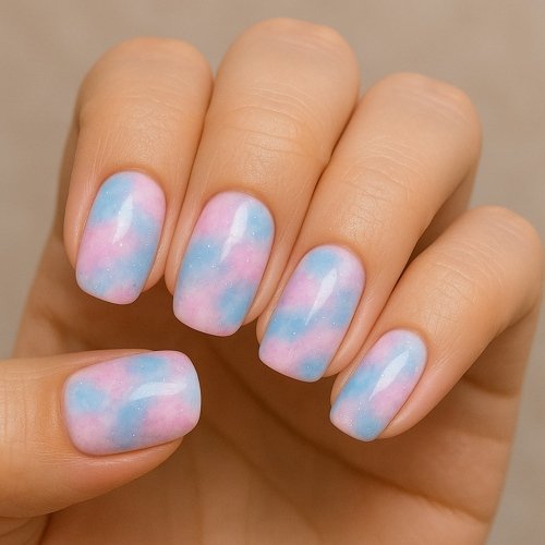Cotton Candy Clouds Nails