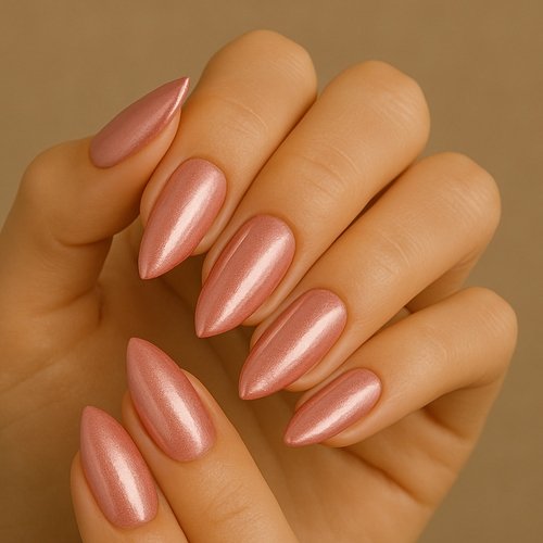 Rose Gold Glazed Nails