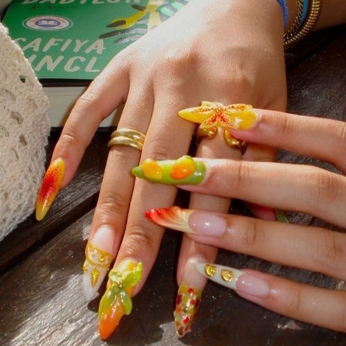 Tropical Fruit Platter Nails