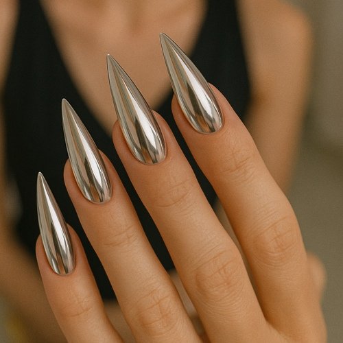 Metallic Stiletto Nails