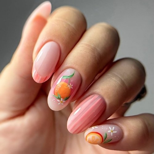 Peach Blossom Nails