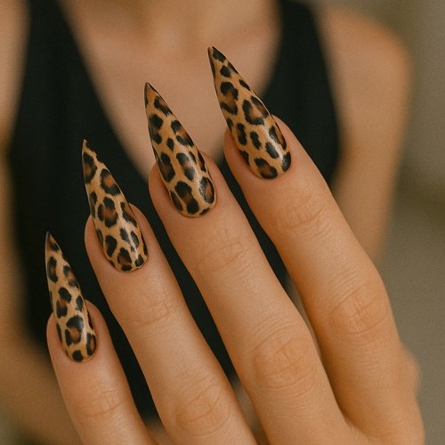 Animal Print Stiletto Nails
