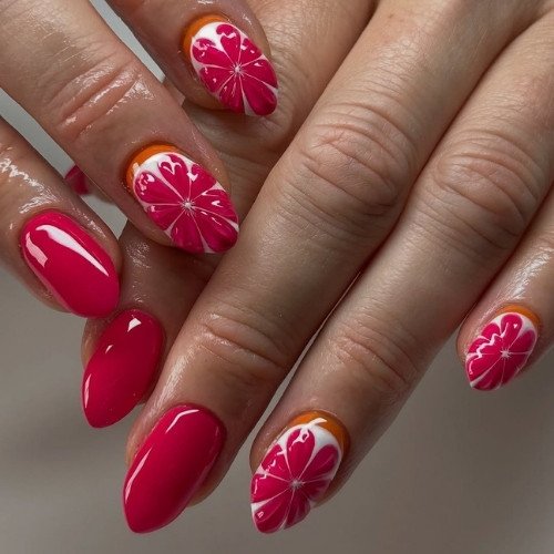 Grapefruit Splash Nails