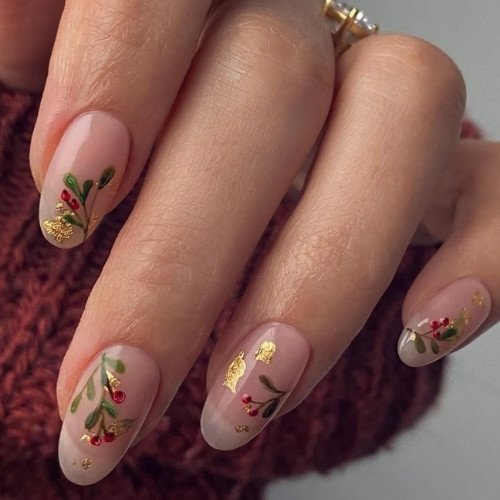 Berry Leaf Nails