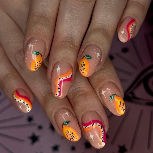 Papaya Sunset Nails