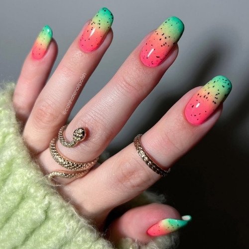 Watermelon Sunset Nails