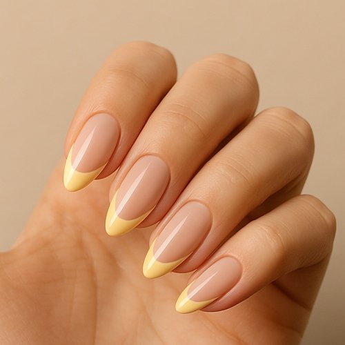 Butter Yellow French Tips