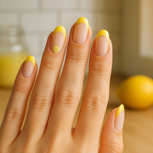 Lemon Drop French Tips