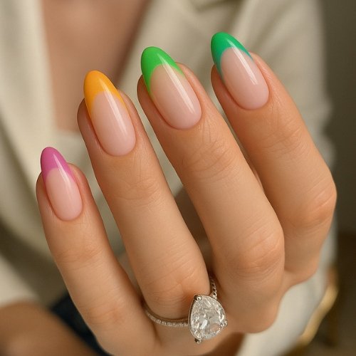 Rainbow French Tips