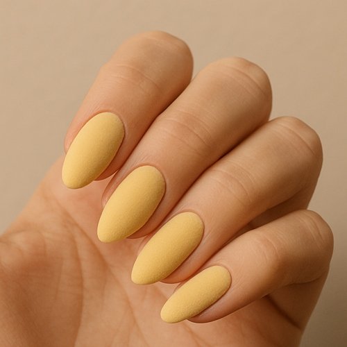 Matte Butter Yellow Nails