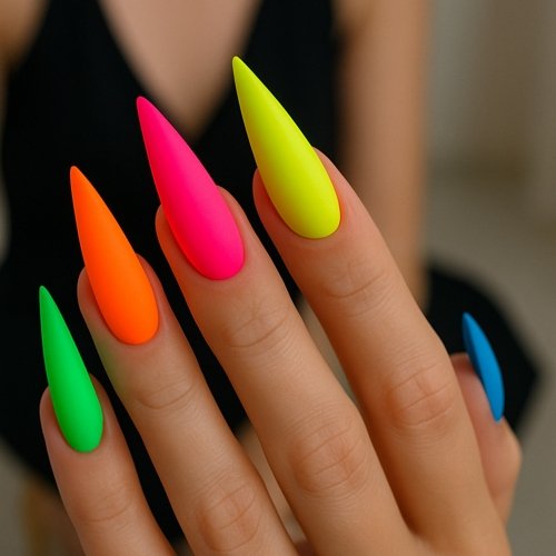 Neon Stiletto Nails