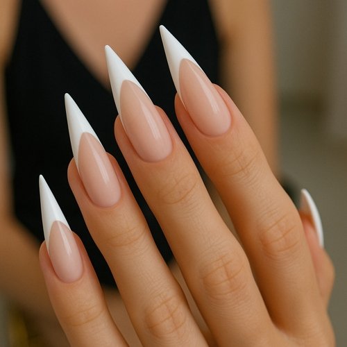 French Tip Stiletto Nails
