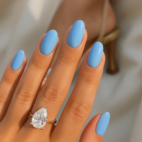 Soft Blue Nails