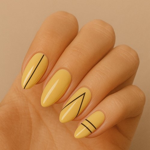 Butter Yellow and Black Minimalist Lines