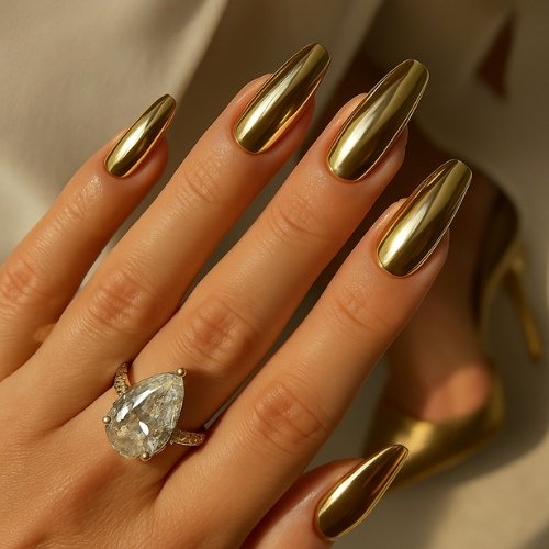 Gold Chrome Nails