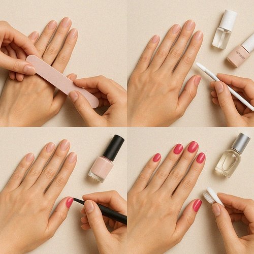 DIY Pink Nail Tips at Home