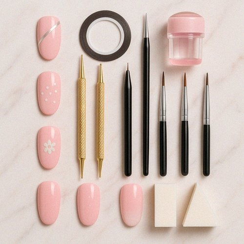 DIY Pink Nail Tips at Home