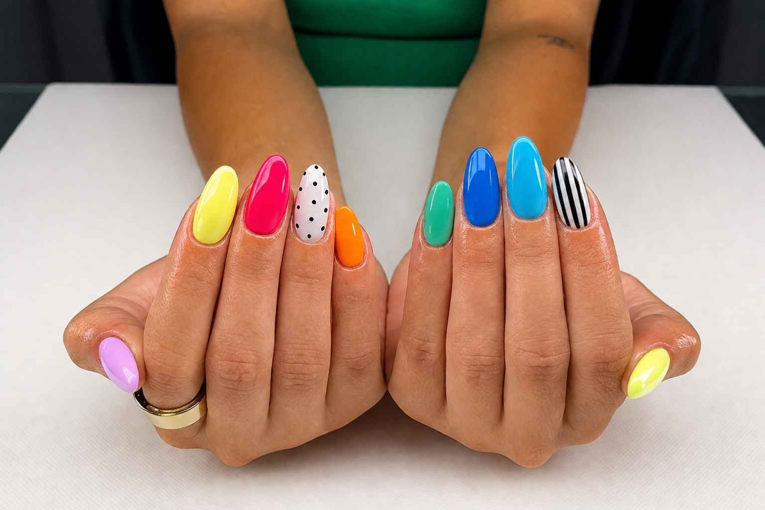 Neon Leopard Nails