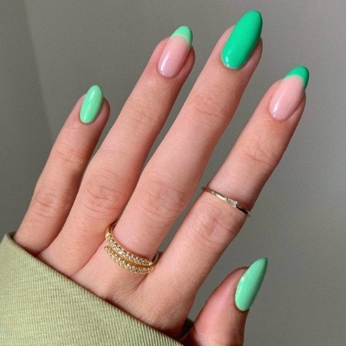 Mint French Tip Nails