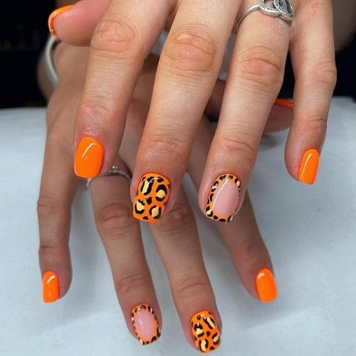 Neon Leopard Nails