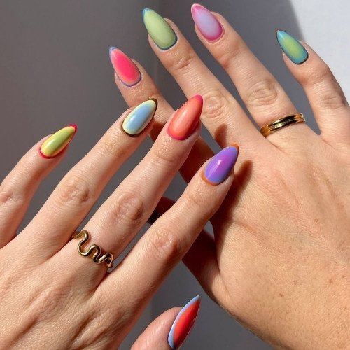Rainbow Aura Nails