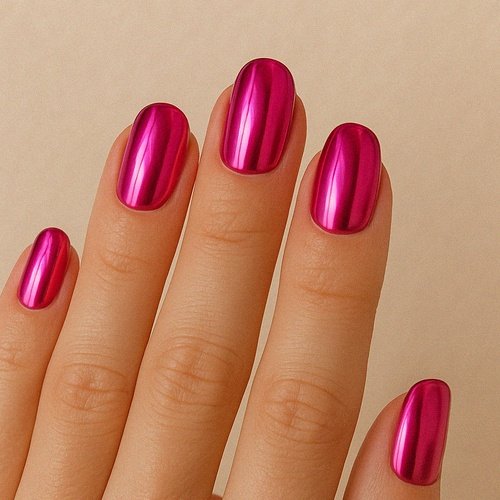 Pink Chrome Nails