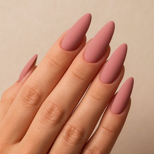 Matte Pink Nails