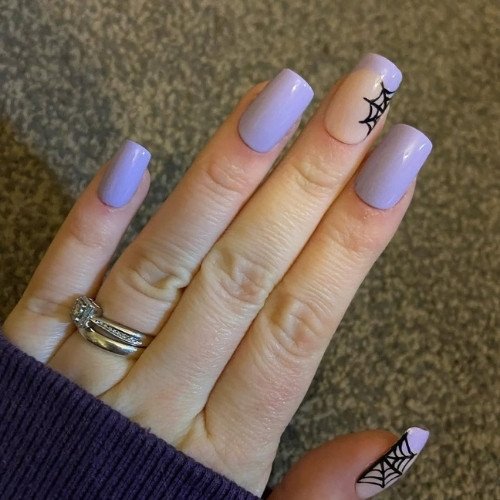 Lavender Web Nails