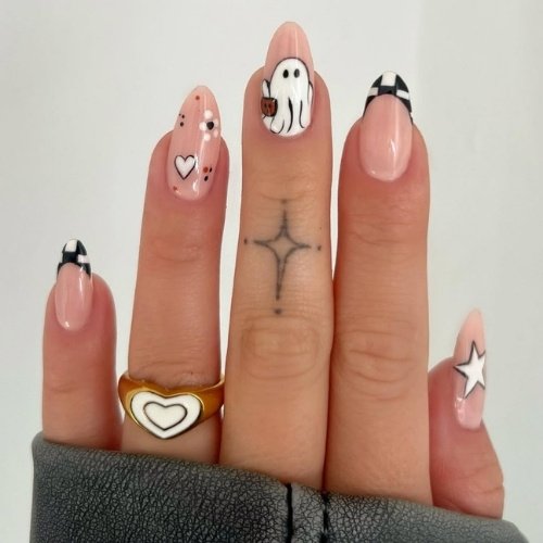 Playful Ghost Nails