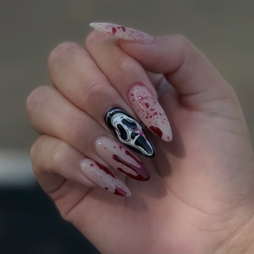 Scream Inspired Nails