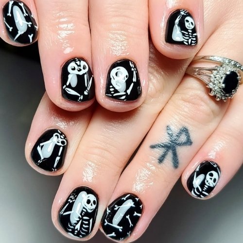 Tiny Skeleton Nails