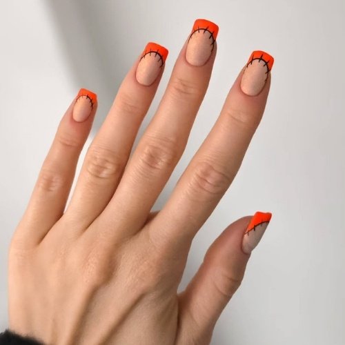 Neon Stitch Nails