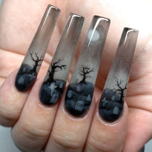 Creepy Graveyard Nails