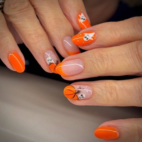 Playful Halloween Ghost Nails