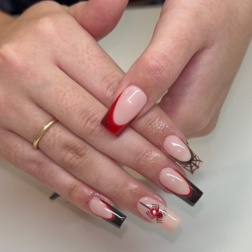 Black Spider Web Nails