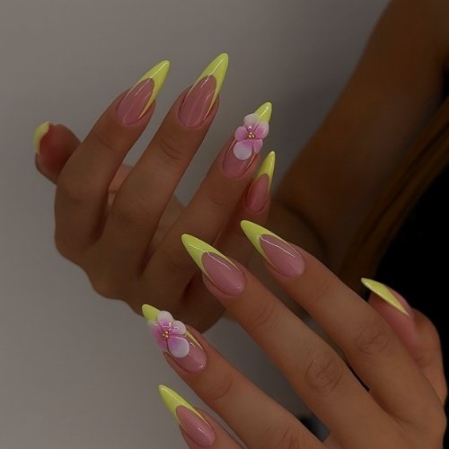 Floral Glow French Tips