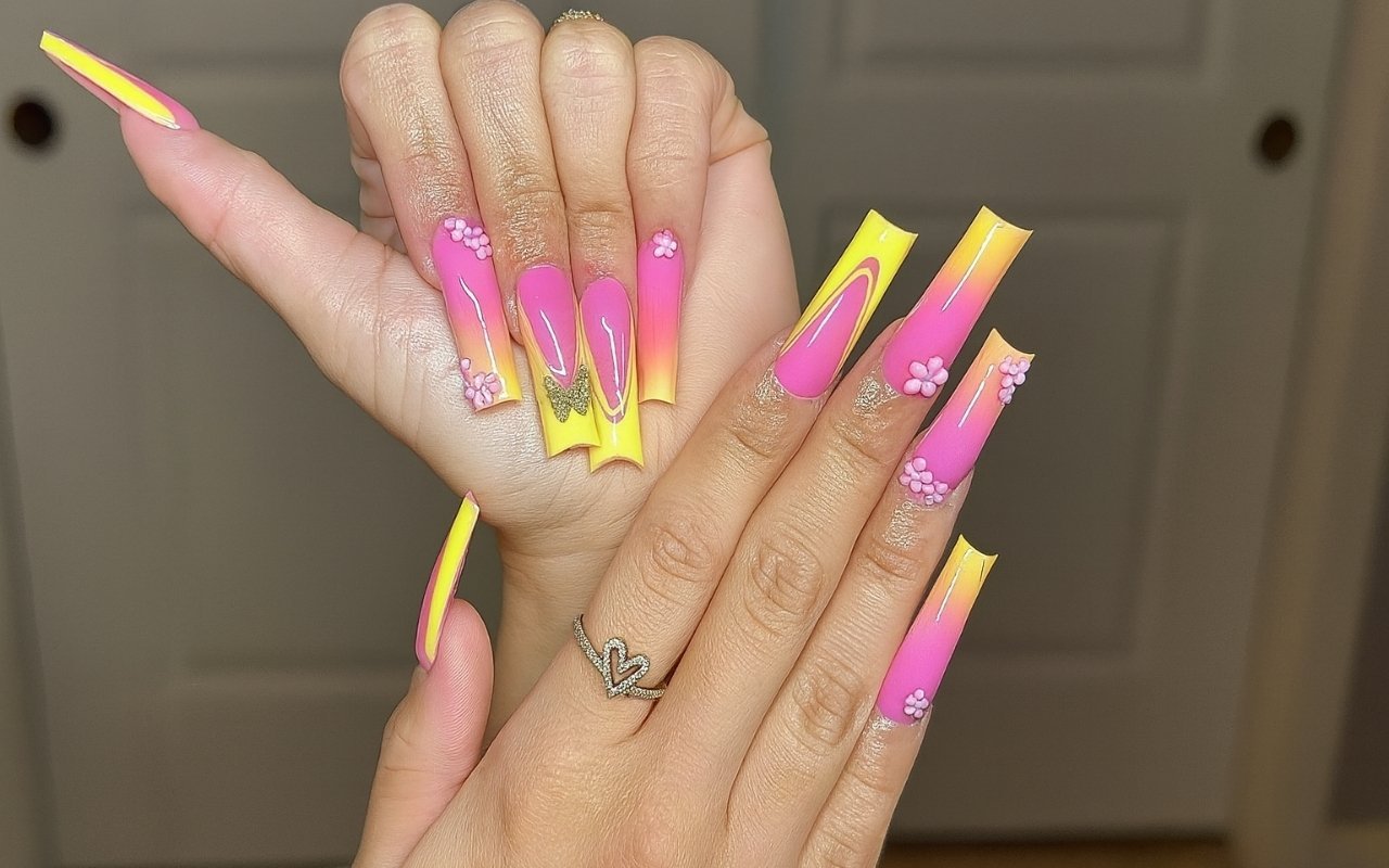 Pink and Yellow Nail Ideas