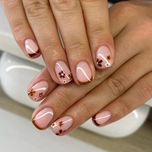 Golden Bloom French Tips